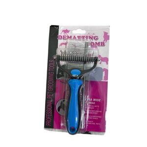 Dematting Pet Comb‎ Grooming Tool - Dual Head, Extra Wide, Undercoat Rake